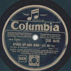Duet: Elsie Randolph and Jack Buchanan - Stand up and sing - its not you / Stand up and sing - Theres always tomorrow