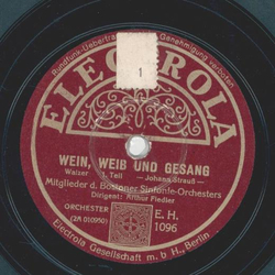 Mitglieder Bostoner Sinfonie-Orchester: Arthur Fiedler - Wein, Weib und Gesang, Teil I und Schlu