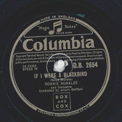 Ronnie Ronalde - If I were a Blackbird / Song of the...