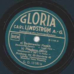 Musikzug der SS-Standarte 42 - a) Deutschland-Lied b) Horst-Wessel-Lied / a) Badenweiler Marsch b) Preuens Gloria