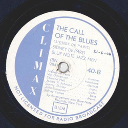 Sidney de Paris Blue Note Jazz Men - Everybody loves my Baby / The Call of the Blues