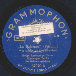 Helge Roswaenge - La Boheme: Wie eiskalt ist dies / O du...