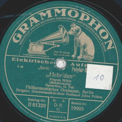 Philharmonisches Orchester Berlin: Julius Prwer - Hebriden, Ouvertre Teil I und II