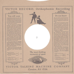 Original Victor/RCA  Cover f�r 25er Schellackplatten A18 B