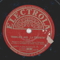 Margar. Tschemacher,Marcel Wittrisch - Trinkelied aus  La...