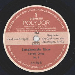 Paul van Kempen - Symphonische Tnze Edvard Grieg Nr. 1 / Symphonische Tnze Edvard Grieg Nr. 2