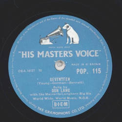 Don Lang - Seventeen / Cloudburst