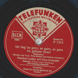 Tibor von Halmay - Wenn ich einmal glcklich bin / Ich lieg so gern, so gern, so gern im grnen Gras