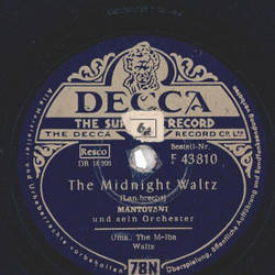 Mantovani Orch. - The Melba Waltz / The Midnight Waltz