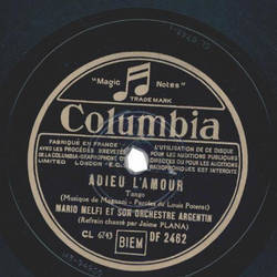 Mario Melfi, Gesang Jaime Plana - Adieu LAmour / Violetta