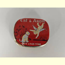 Grammophon-Nadeldose Cat & Angel gefllt