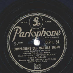 Yves Montand -Tournesol / Compagnons Des Mauvias Jours