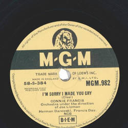 Connie Francis - Im Sorry I Made You Cry / Lock Up Your Heart