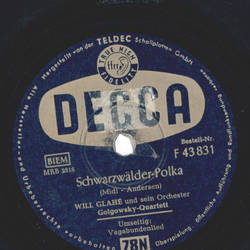 Will Glahe - Schwarzwlder-Polka / Vagabundenlied
