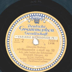 Elisabeth Hngen - Aber abseits, wer ists / Ach, wer heilet die Schmerzen