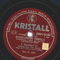 S. Sturmbann XII Untergruppe Ost, Berlin / Grosses Blas-Orchester ? Badenweiler Marsch / Mussinan-Marsch