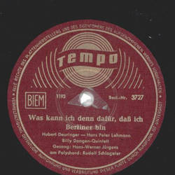 Hans-Werner Jrgens - Man mte nochmal zwanzig sein / Was kann ich denn dafr, da ich Berliner bin