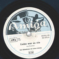 Kurt Hohenberger / Amlie Baeker - Liebe war es nie / Baiao de dois