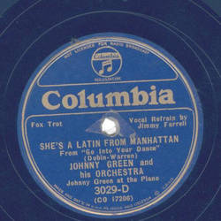 Johnny Green and his Orchestra - SheS A Latin From Manhattan /About A Quarter To Nine