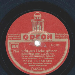 Zarah Leander - Nur nicht aus Liebe weinen... / Schlafe,...