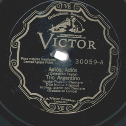 El Trio Argentino Irusta-Fugazot-Demare ? Adios, Adios /...