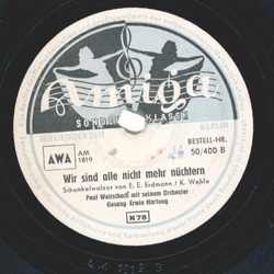 Erwin Hartung - K�sse mich im Dunkeln / Wir sind alle nicht mehr n�chtern