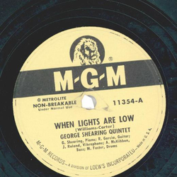 George Shearing Quintet - When Lights Are Low / Lullaby Of Birdland