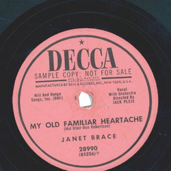 Janet Brace ? Teach Me Tonight / My Old Familiar Heartache