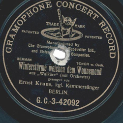 Ernst Kraus - Siegmund Heiss Ich, Aus Walk�re / Winterst�rme Weichen Dem Wonnemond