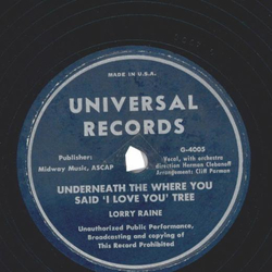 Lorry Raine ? Underneath The Where You Said I Love You Tree / Try As I May