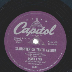 Diana Lynn With Paul Weston And His Orchestra ? Slaughter...