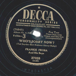 Frankie Froba And His Boys ? Mistakes / Whos Sorry Now