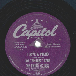 Joe Fingers Carr, The Ewing Sisters ? I Love A Piano /...