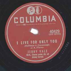 Jerry Vale ? I Live For Only You / Hey, Punchinello