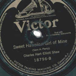 Charles Hart - Elliott Shaw ? Honolulu Honey / Sweet Hawaiian Girl Of Mine