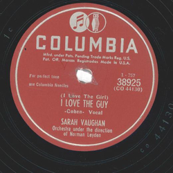 Sarah Vaughan ? (I Love The Girl) I Love The Guy / Thinking Of You