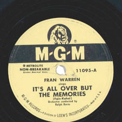 Fran Warren ? Its All Over But The Memories / Never Before