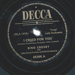 Bing Crosby ? I Cried For You / My Melancholy Baby